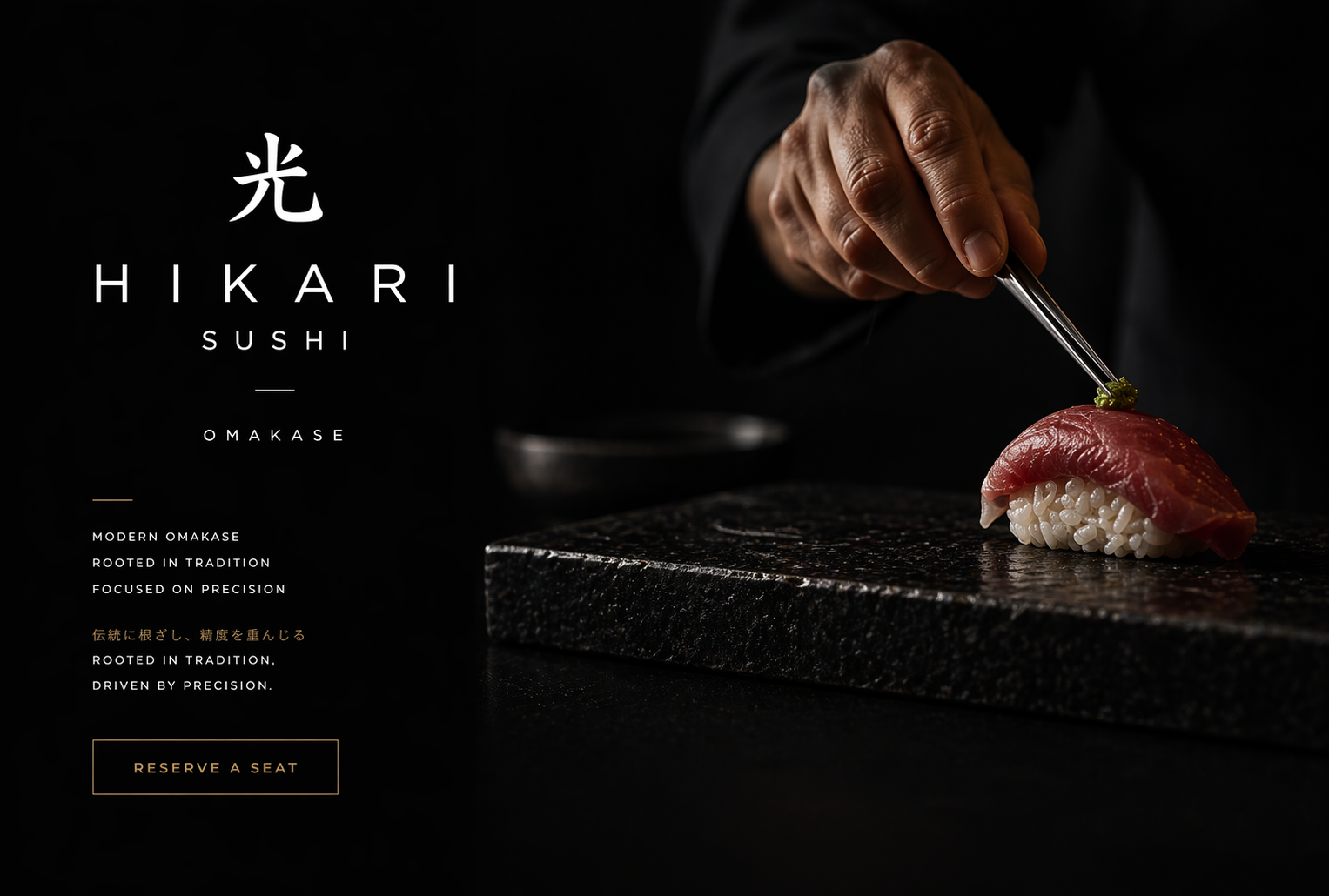 Hikari Sushi website preview