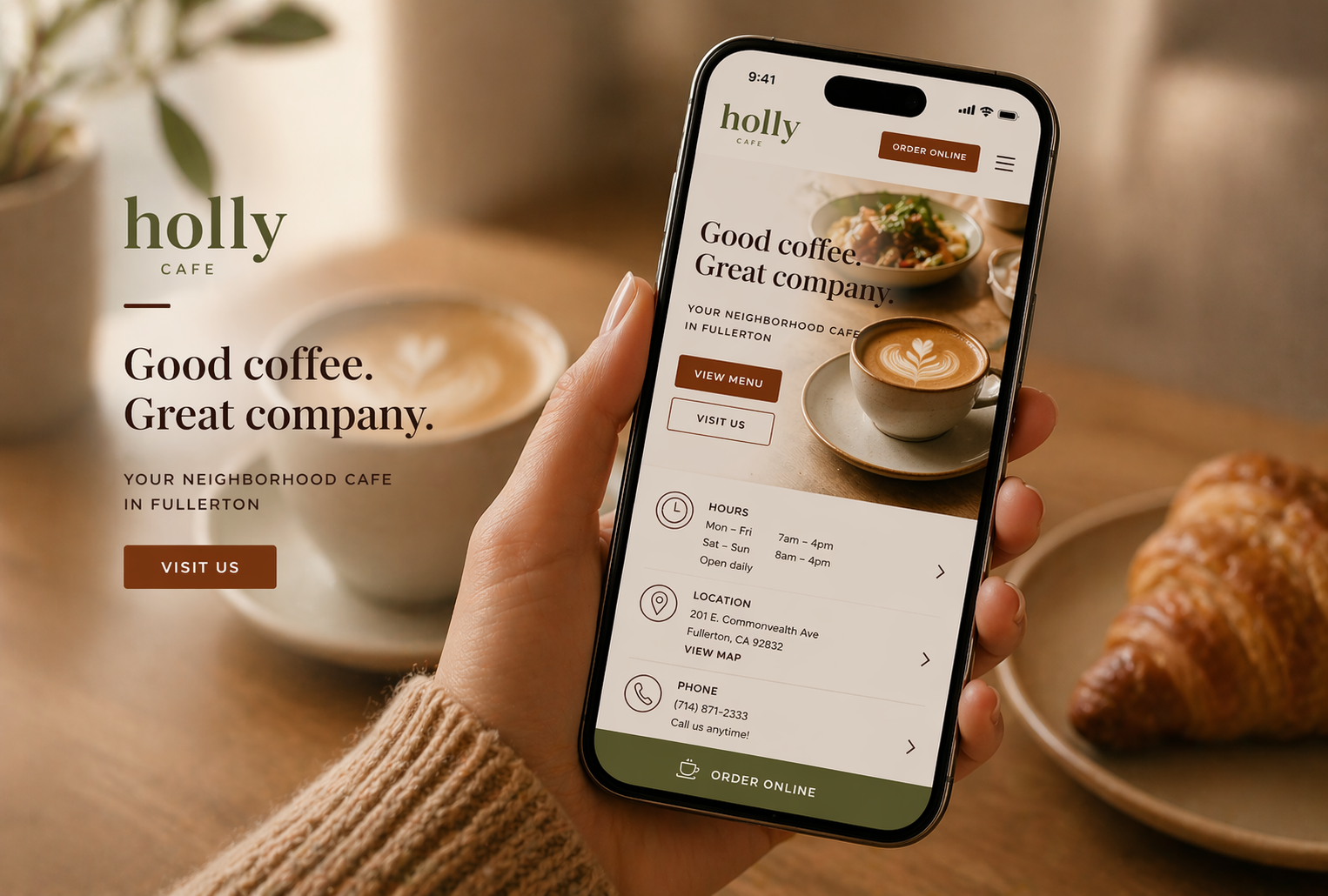 Holly Cafe website preview